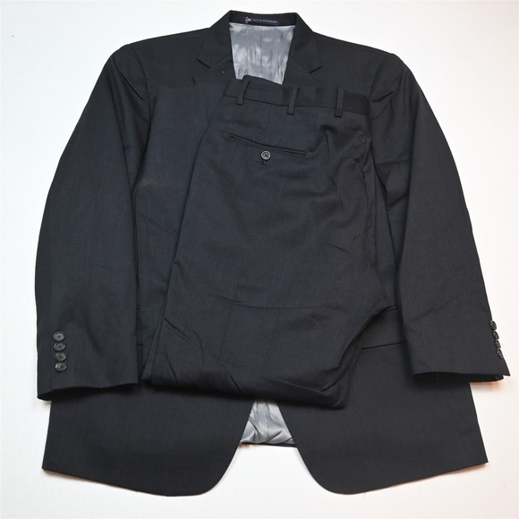 Hart Schaffner Marx 44S 38x32 Gray USA Made Wool Mens Jacket Pants Suit